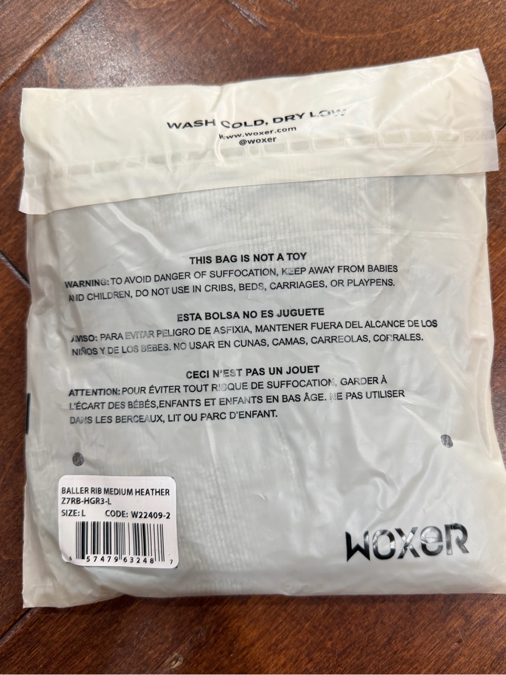 Woxer Baller Ribbed Heather Grey Boxer Briefs NWT SIZE LARGE - Picture 4 of 5